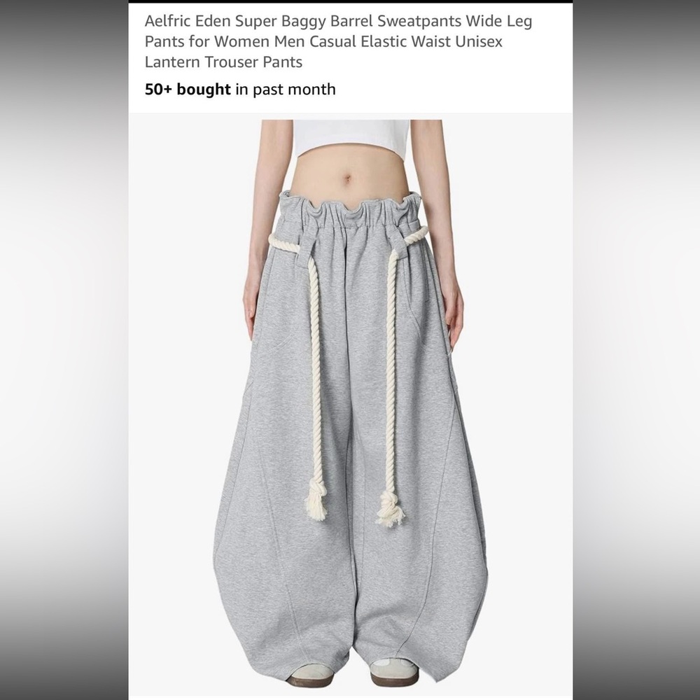 Aelfric Eden Gray Barrel Sweatpants with Rope Accent